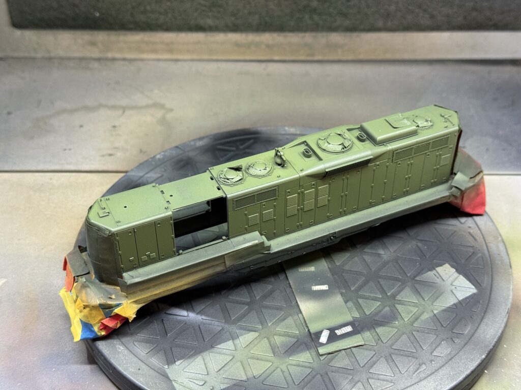 Repainting a GP9 Vallejo RLM62 Green