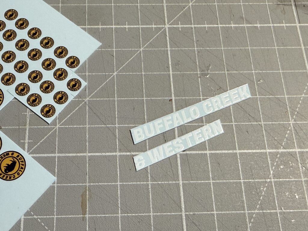 Buffalo Creek & Western decals