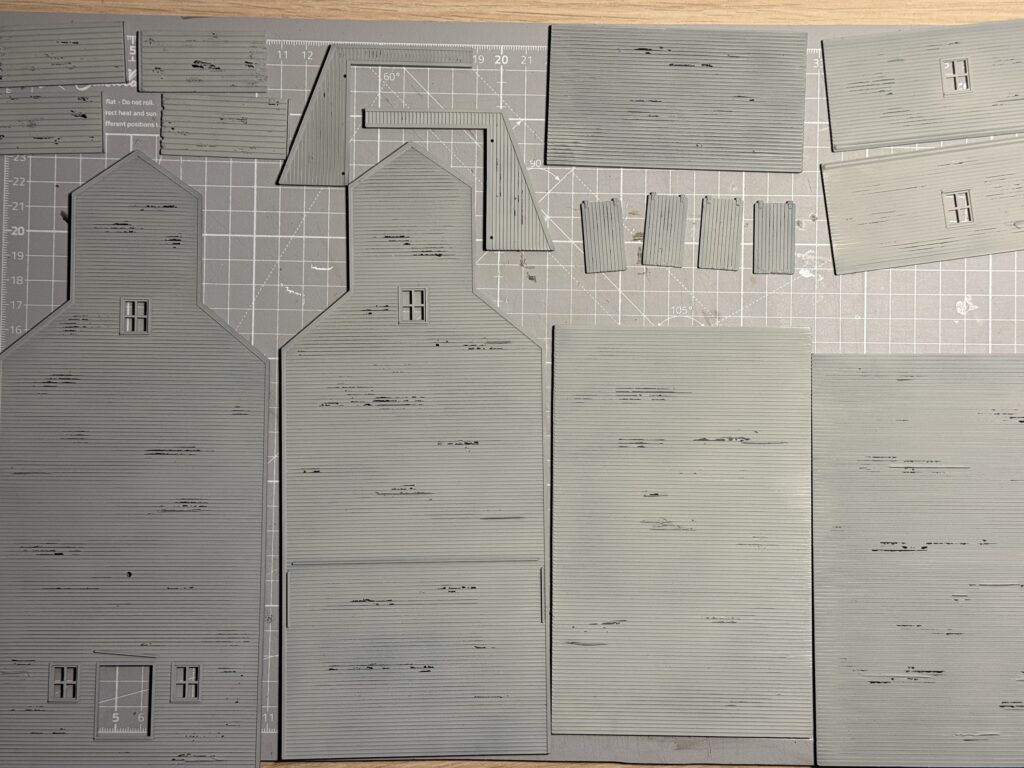 Peeled paint on all elevator walls.