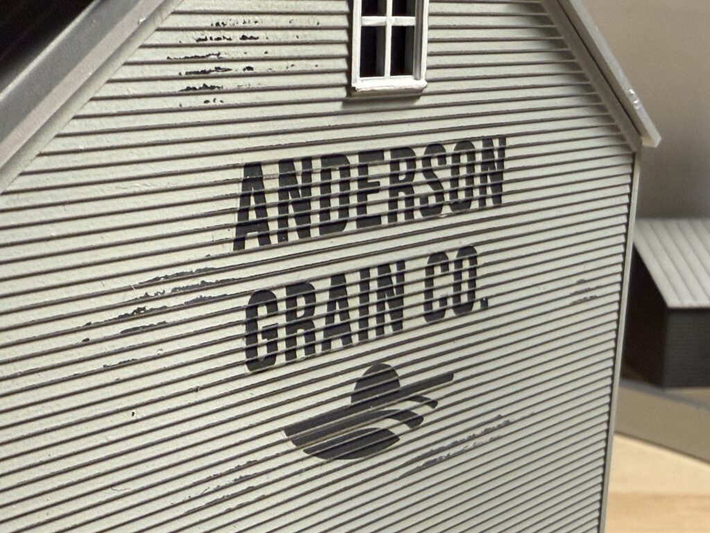 Anderson Grain Co. logo lightly sanded
