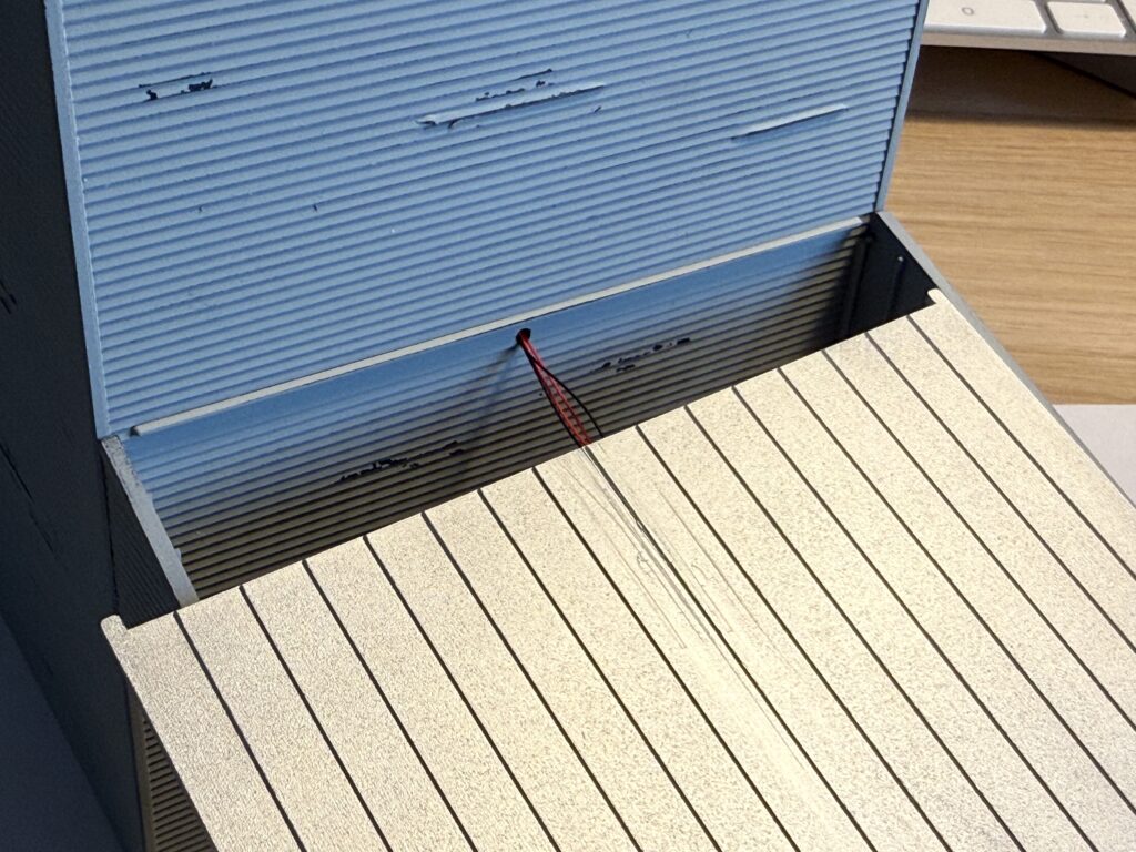 Inserting wires in the wall hole