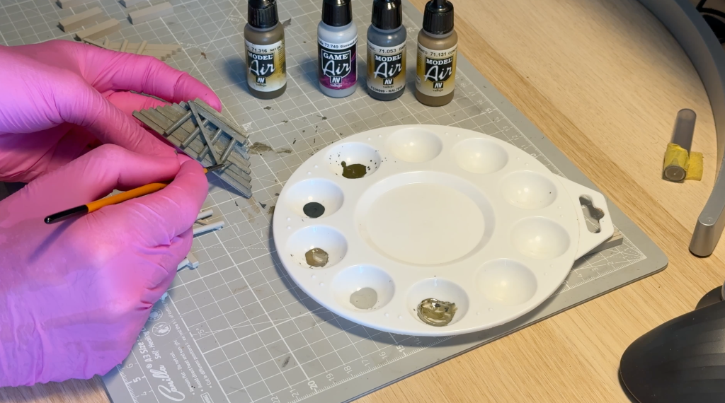 Painting the 3D-printed bridge components
