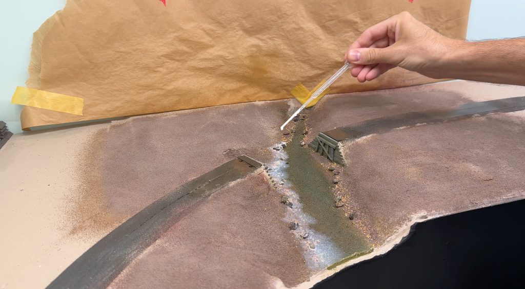 Securing everything in place with diluted matte medium