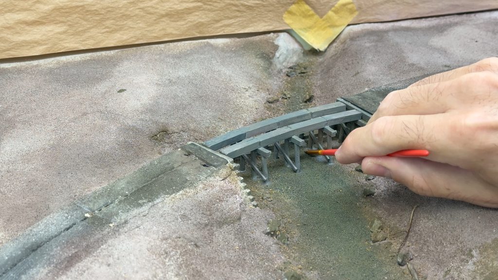 Touching up some white spots.