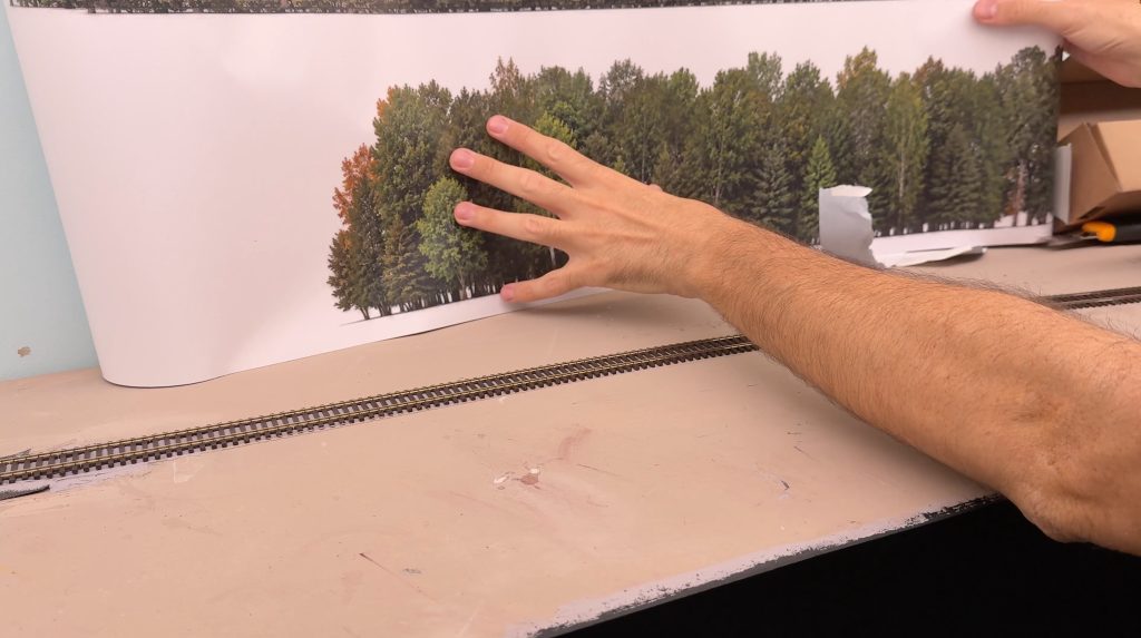 Printed backdrop on self-adhesive PCV sheet