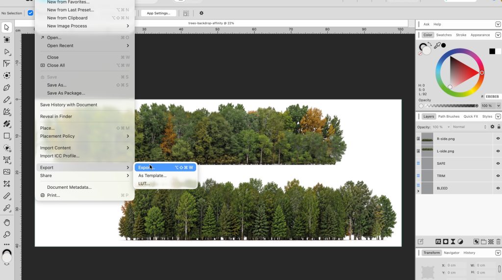 Using Affinity software to create printable PDFs